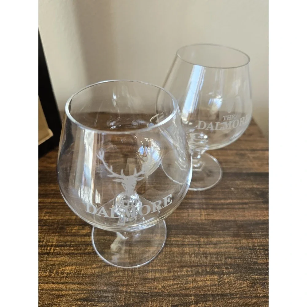 The Dalmore Crystal Gift Set Scotch Whisky Glasses Only Original Box Collectible